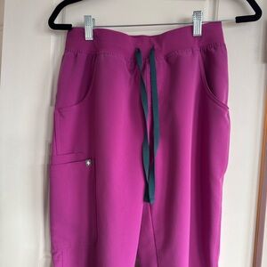 Figs Kade Cargo Scrub Pants in Bright Fuchsia